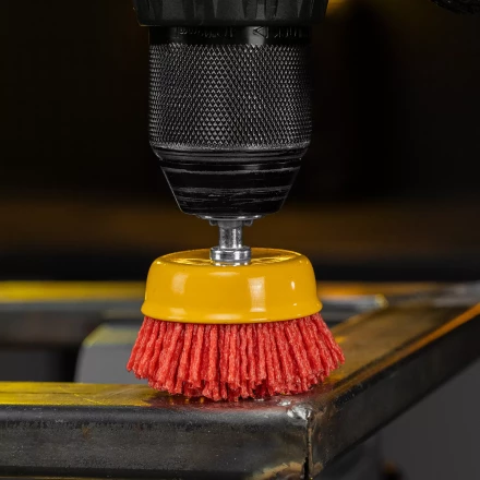 Щетка для дрели Denzel, 65 мм, Чашка, со шпилькой, нейлоновая щетина, 74435 купить в Урае