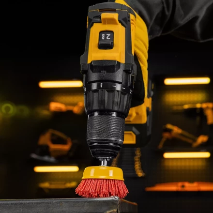 Щетка для дрели Denzel, 65 мм, Чашка, со шпилькой, нейлоновая щетина, 74435 купить в Урае