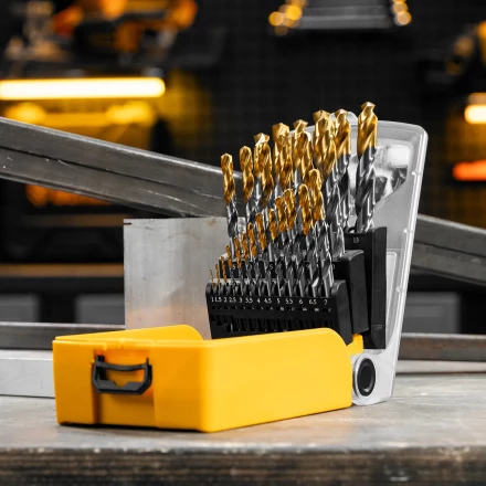 Набор сверл по металлу Denzel 723009, 1-13 мм, Р6М5-TiN, Golden Tip, 25 шт купить в Урае