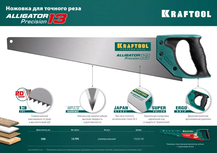 Ножовка по дереву Alligator 15225-50 купить в Урае
