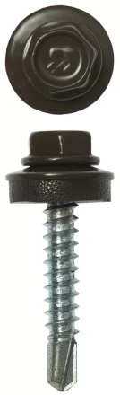 Саморезы ЗУБР окраш., RAL 8028 земел.-коричн., для крепл. кров. матер. к дерев. обреш., 4.8х29мм, 2500шт 4-300310-48-029-8028 купить в Урае