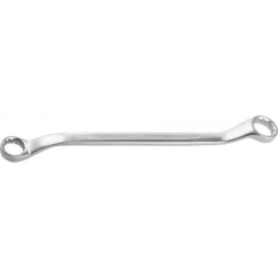 Ключ ЗУБР "ПРОФИ" гаечный накидной изогнутый, Cr-V сталь, хромированный, 22х24мм 27132-22-24