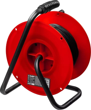 Удлинитель на катушке &quot;ПВС 307&quot;, 30 м, 2500 Вт, 4 гнезда, ПВС 3х0,75 кв мм, ЗУБР 55083-30 купить в Урае