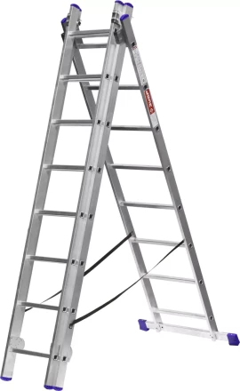 Лестница ЗУБР универсальная, трехсекционная со стабилизатором, 8 ступеней 38831-08 купить в Урае