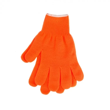 Перчатки трикотажные акрил оранжевый оверлок Сибртех 68659 купить в Урае