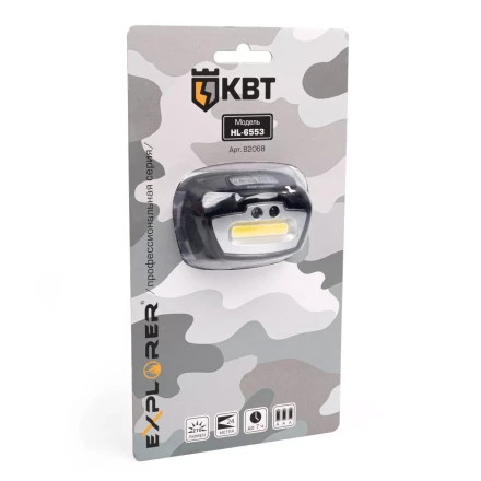 Фонарик налобный светодиодный КВТ HL-6553 с сенсором движения (82068) купить в Урае