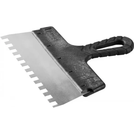 Шпатель ЗУБР &quot;МАСТЕР&quot; ФАСАДНЫЙ, нержавеющее полотно, 250мм, зуб 10х10мм 10078-25-10 купить в Урае