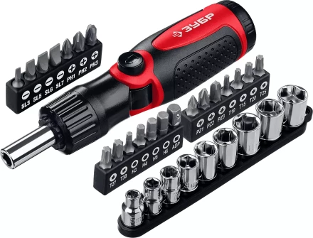 ЗУБР реверсивно-рычажная отвертка с насадками (25161-H31) купить в Урае