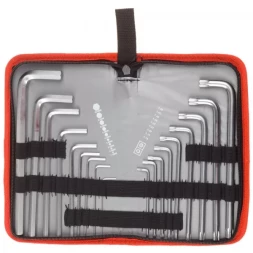 Набор ключей имбусовых ЗУБР "МАСТЕР"Cr-V,нейлон чехол,HEX 1,5-10 мм длинные 9 шт,TORX Т10-Т50 длинные 9 шт 27463-H18