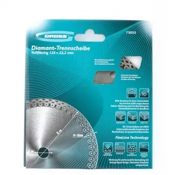 Диск алмазный ф115х22,2мм, тонкий, сплошной, мокрое резание GROSS 73052 купить в Урае