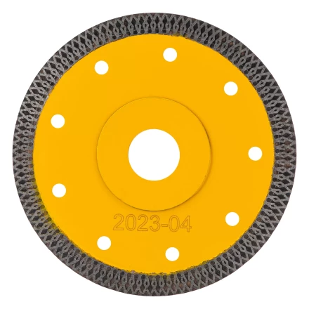 Диск алмазный отрезной Denzel 125 х 22,2мм, сплошной, супертонкий, горячий пресс, сухой/мокрый рез 73058 купить в Урае