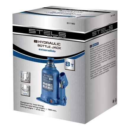 Домкрат гидравлический бутылочный телескопический Stels 51150, 8 т, подъем 180-410 мм купить в Урае