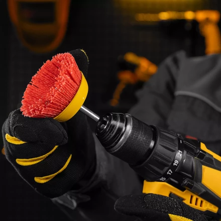 Щетка для дрели, 75 мм, Чашка, со шпилькой, нейлоновая щетина Denzel 74436 купить в Урае