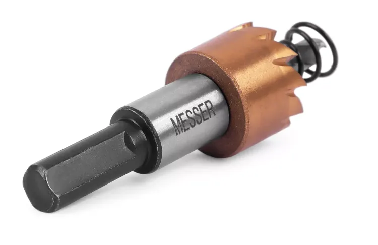 HSS-TiN коронка MESSER  19мм с центр. сверлом и толкающей пружиной для  лист. материала  до 2 мм ц/х купить в Урае