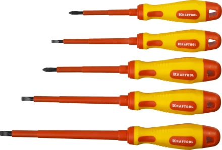 Набор отверток &quot;Х-Drive ELECTRO&quot;, Cr-Mo-V сталь, SL: 2.5, 4, 5.5, 6.5, PH: № 1, № 2, 6 предм, KRAFTOOL 250088-H6 купить в Урае