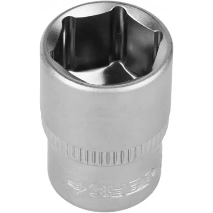 Головка торцовая ЗУБР &quot;МАСТЕР&quot; (1/4&quot;), Cr-V, FLANK, хроматированное покрытие, 13мм 27715-13 купить в Урае