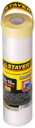 Пленка STAYER &quot;PROFESSIONAL&quot; защитная с клейкой лентой &quot;МАСКЕР&quot;, HDPE, 9мкм, 1,4х15м 12255-140-15 купить в Урае