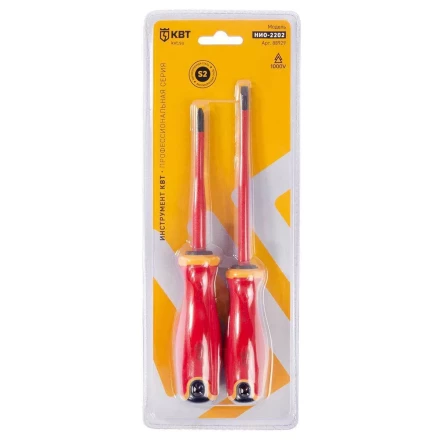 Набор диэлектрических отверток КВТ SLIM VDE НИО-2202 сталь S2, профиль SL, PH, 2 шт. (88929) купить в Урае