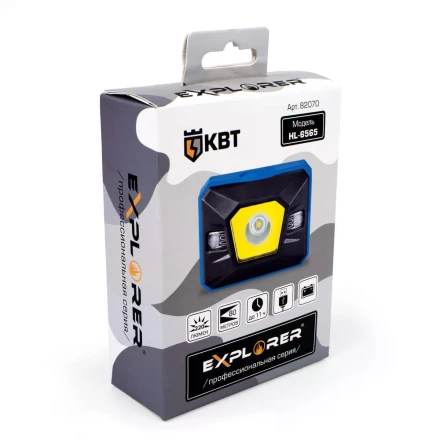 Фонарик налобный светодиодный со встроенным аккумулятором КВТ HL-6565 (82070) купить в Урае