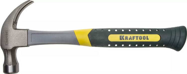 Молоток-гвоздодер 450 г с фиберглассовой рукояткой, KRAFTOOL 20280-450 20280-450 купить в Урае