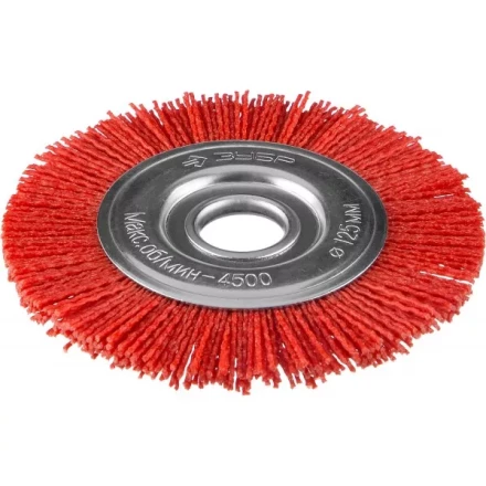 ЗУБР &quot;ПРОФЕССИОНАЛ&quot;. Щетка дисковая для УШМ, нейлоновая проволока с абразивным покрытием, 125х22мм 35160-125_z01 купить в Урае