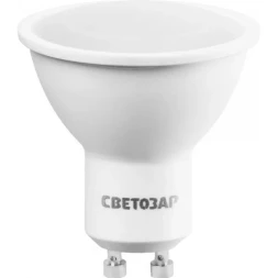 Лампы СВЕТОЗАР светодиодные "LED technology", цоколь GU10, теплый белый свет (3000К), 220В, 5Вт (35) 44560-35_z01