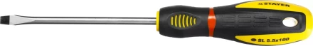 Отвертка STAYER &quot;PROFI&quot; &quot;PROTech&quot;, двухкомп рукоятка, намагниченная, Cr-Mo, SL5,5x100мм 25131-05-10_z02 купить в Урае