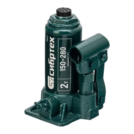 Домкрат гидравлический бутылочный Сибртех 50812, 2 т, 150-280 мм, в пласт. кейсе купить в Урае