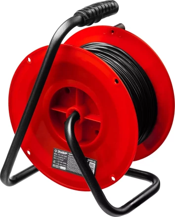 Удлинитель на катушке &quot;ПВС 307&quot;, 50 м, 2500 Вт, 4 гнезда, ПВС 3х0,75 кв мм, ЗУБР 55083-50 купить в Урае