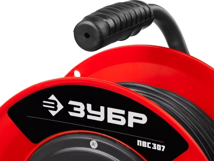 Удлинитель на катушке &quot;ПВС 307&quot;, 50 м, 2500 Вт, 4 гнезда, ПВС 3х0,75 кв мм, ЗУБР 55083-50 купить в Урае
