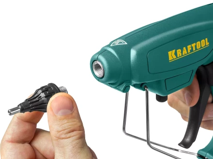 Пистолет клеевой (термоклеящий) &quot;PRO&quot;, KRAFTOOL 06843-300-12, электр, двухкомп корпус, регулятор темп, выход клея 1,5 кг/час, d=12мм, 300Вт 06843-300-12 купить в Урае