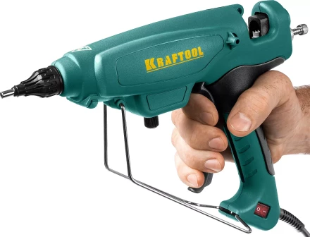 Пистолет клеевой (термоклеящий) &quot;PRO&quot;, KRAFTOOL 06843-300-12, электр, двухкомп корпус, регулятор темп, выход клея 1,5 кг/час, d=12мм, 300Вт 06843-300-12 купить в Урае