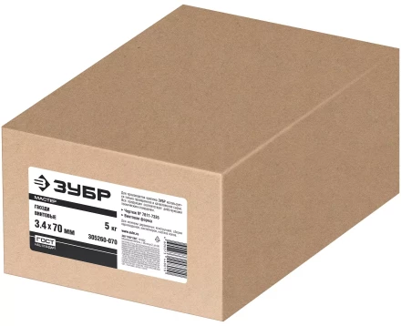 ЗУБР 70 x 3.4 мм, 5 кг, винтовые гвозди (305260-070) купить в Урае