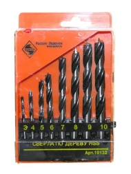 Набор сверл д/дер. 8шт  пласт.кор. 1/60 19132