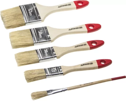 Набор STAYER &quot;STANDARD&quot; &quot;UNIVERSAL&quot;: Кисти, светлая натур щетина, деревянная ручка, 4шт: 25, 38, 50мм; плоская №0 0162-H4_z01 купить в Урае